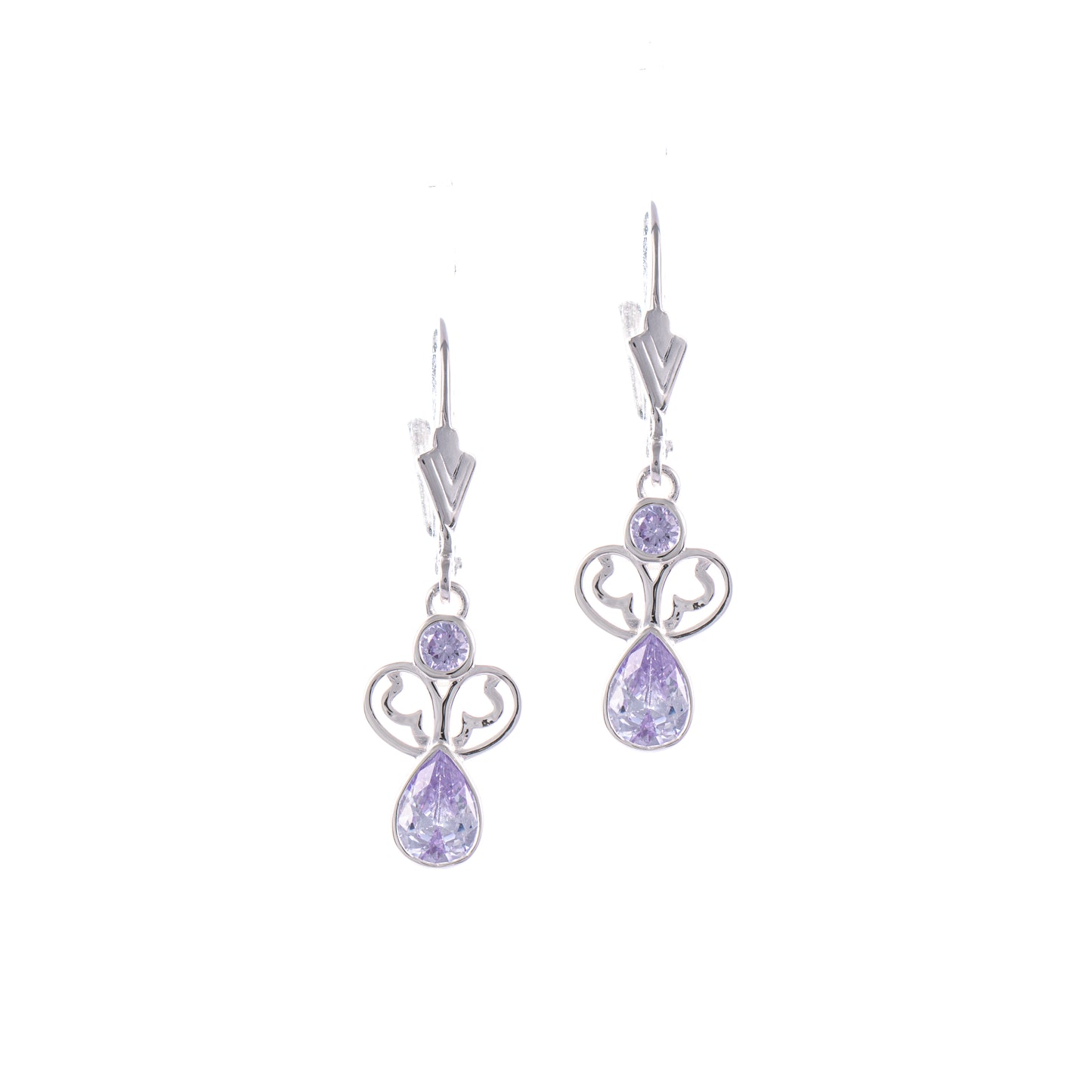Ohrringe 925 Silber Zirkonia flieder