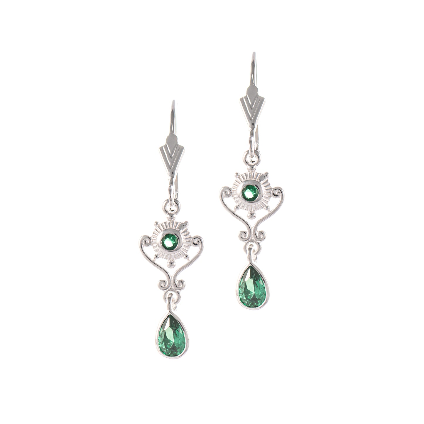 Ohrringe 925 Silber Zirkonia gruen