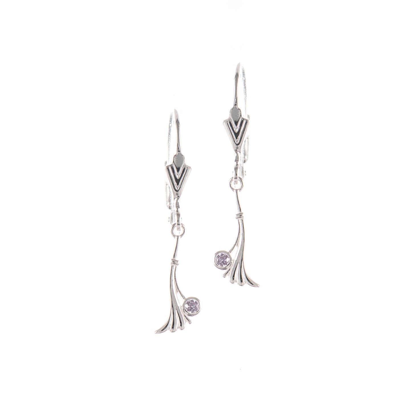 Ohrringe 925 Silber Zirkonia flieder
