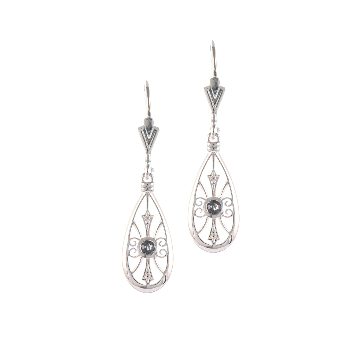 Ohrringe 925 Silber Zirkonia anthrazit