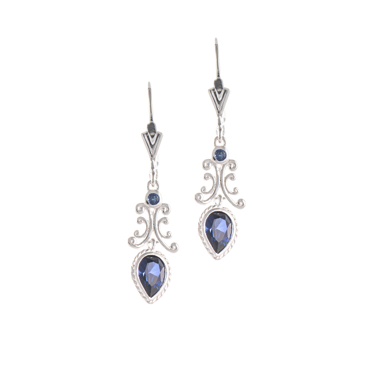 Ohrringe 925 Silber Zirkonia blau
