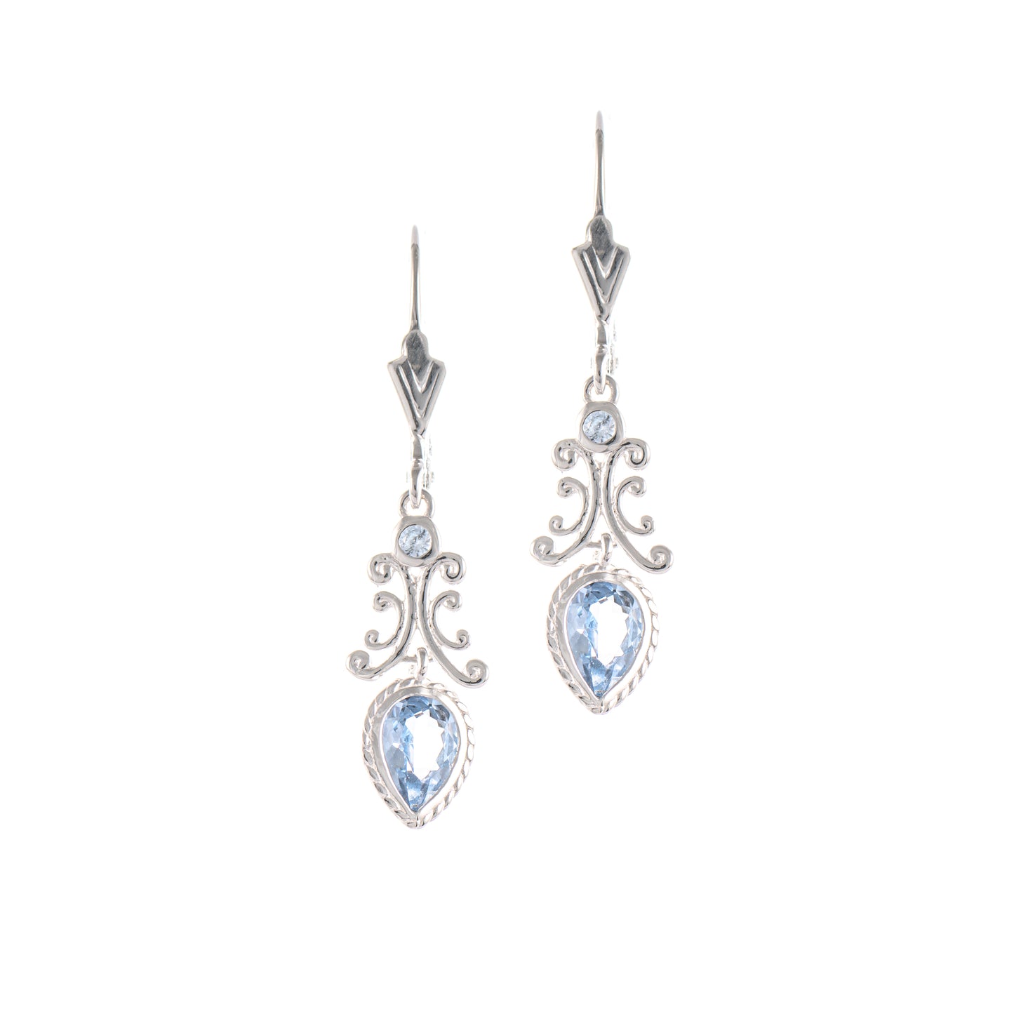 Ohrringe 925 Silber Zirkonia hellblau