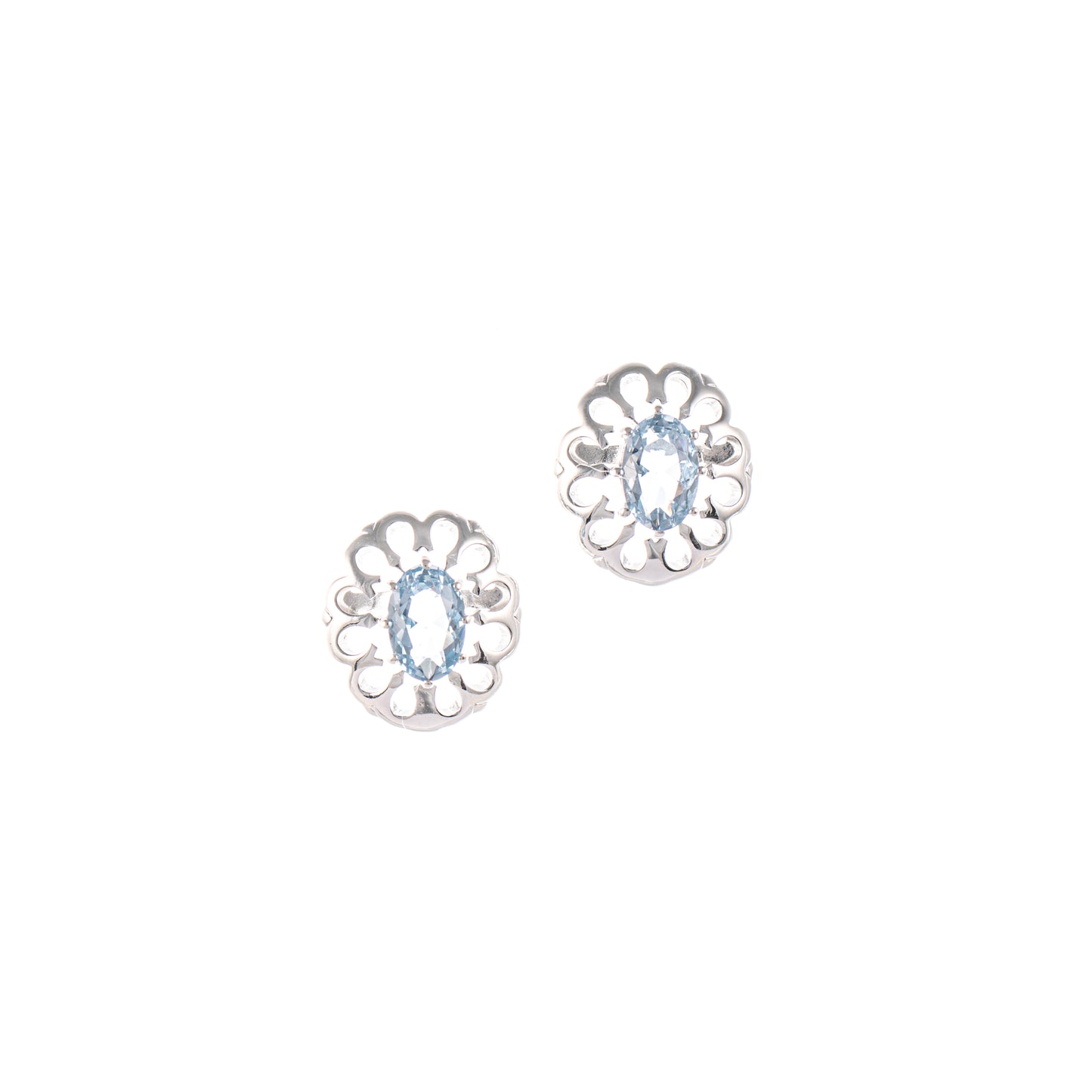 Ohrstecker 925 Silber Zirkonia hellblau