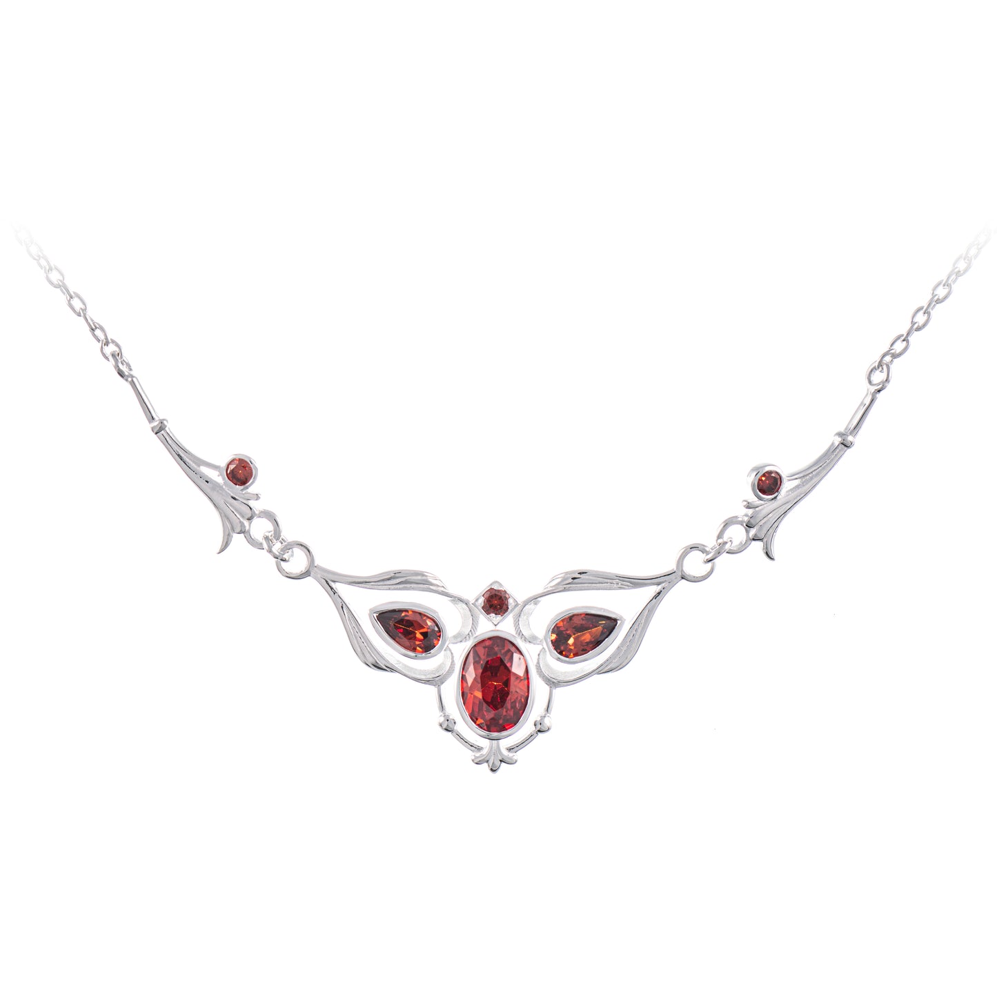 Collier 925 Silber Zirkonia rot