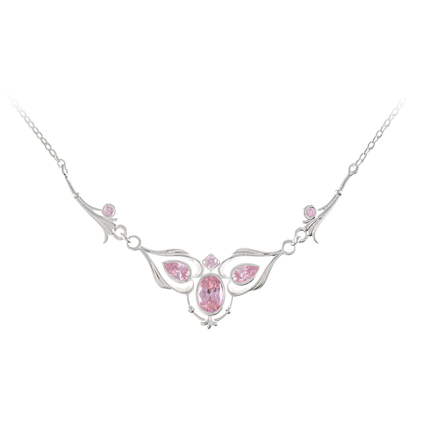 Collier 925 Silber Zirkonia rosa