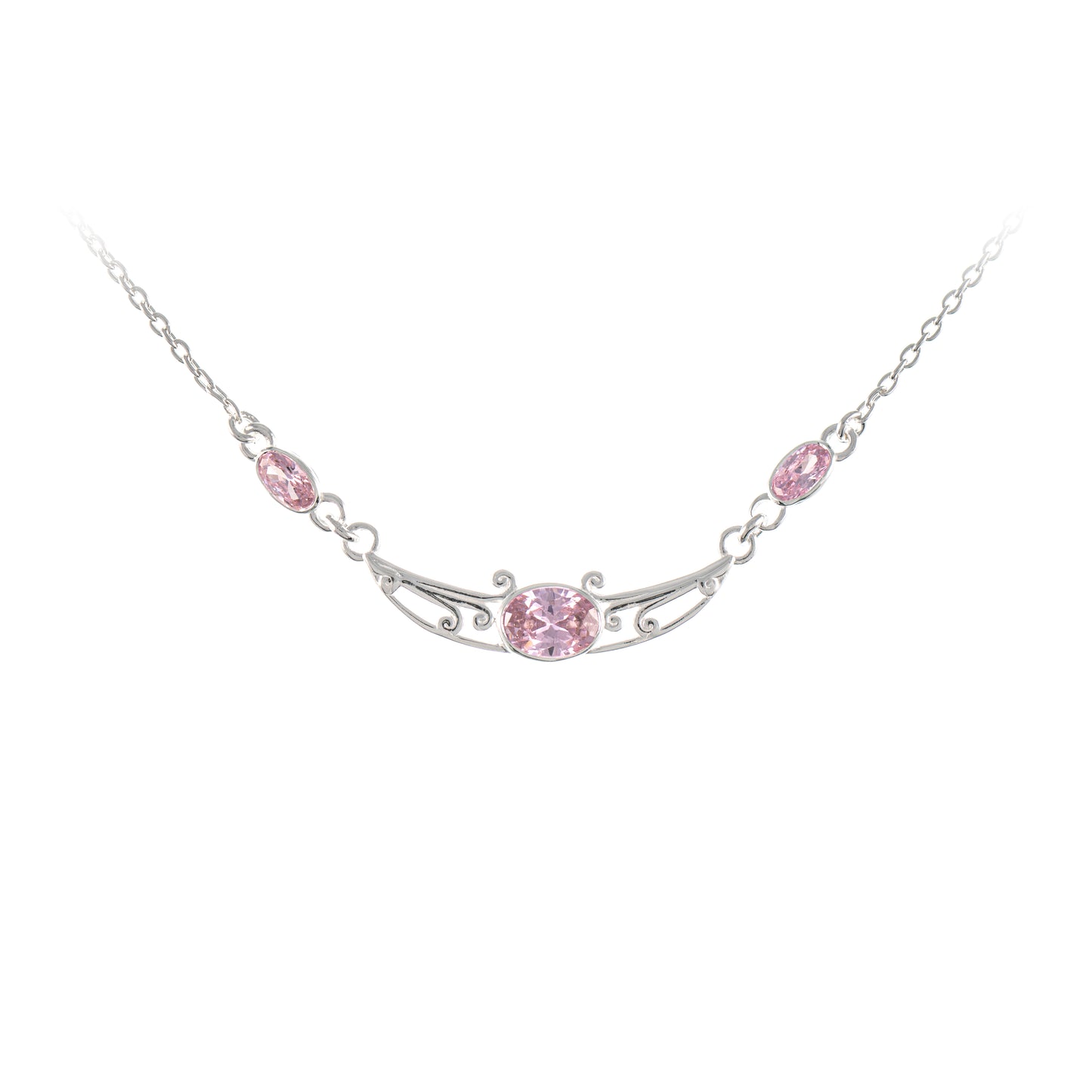 Collier 925 Silber Zirkonia rosa