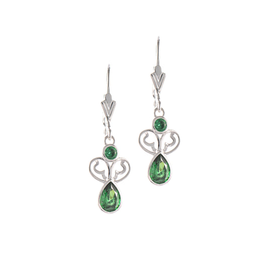 Ohrringe 925 Silber Zirkonia gruen