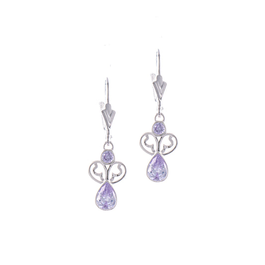 Ohrringe 925 Silber Zirkonia flieder