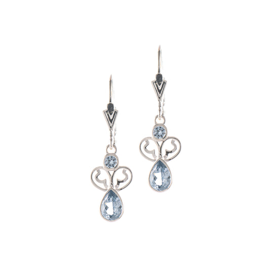 Ohrringe 925 Silber Zirkonia hellblau