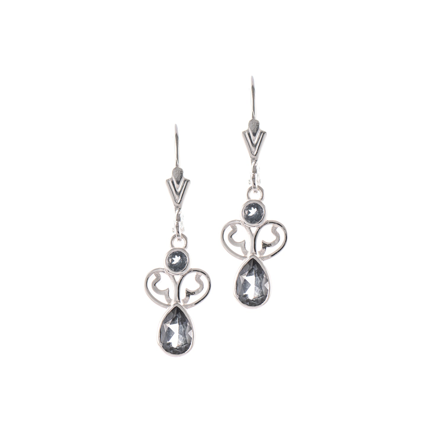 Ohrringe 925 Silber Zirkonia anthrazit