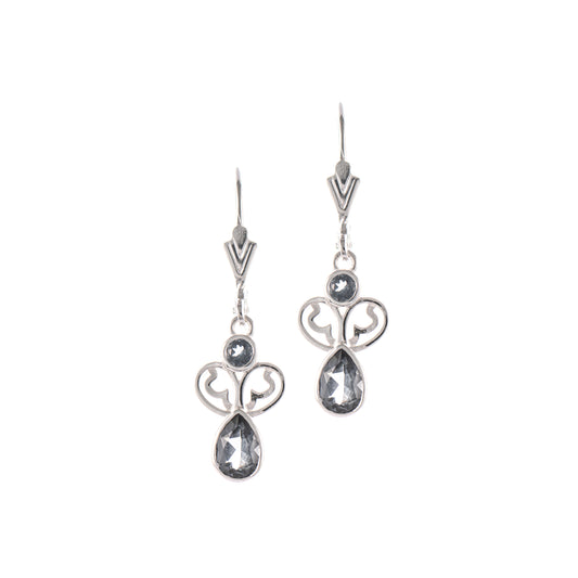 Ohrringe 925 Silber Zirkonia anthrazit