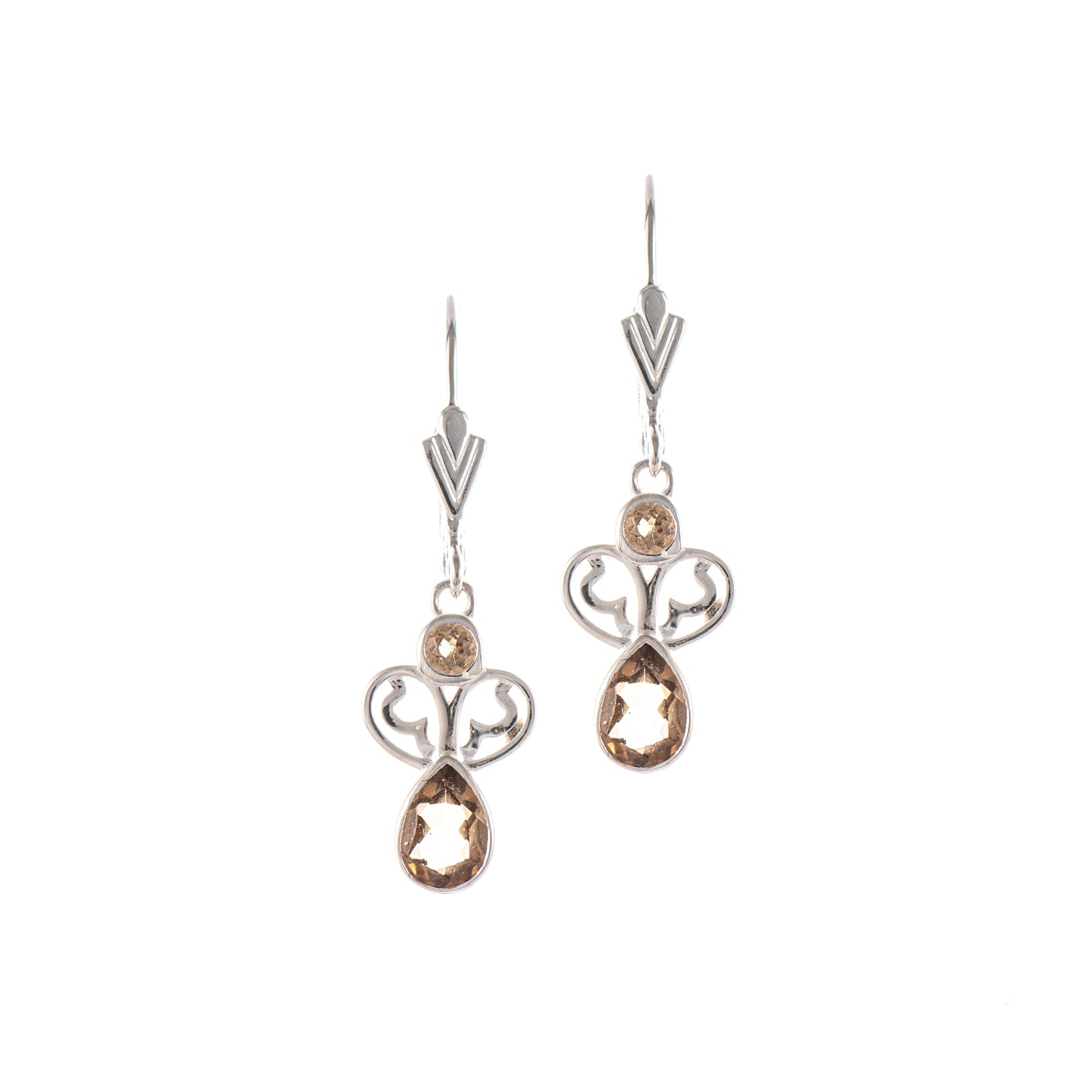 Ohrringe 925 Silber Zirkonia cognac