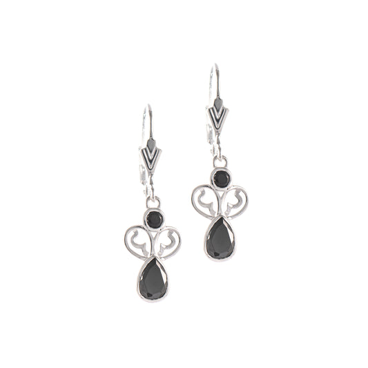 Ohrringe 925 Silber Zirkonia schwarz
