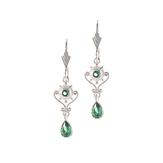 Ohrringe 925 Silber Zirkonia gruen
