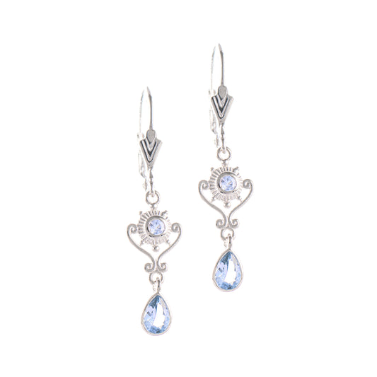 Ohrringe 925 Silber Zirkonia hellblau