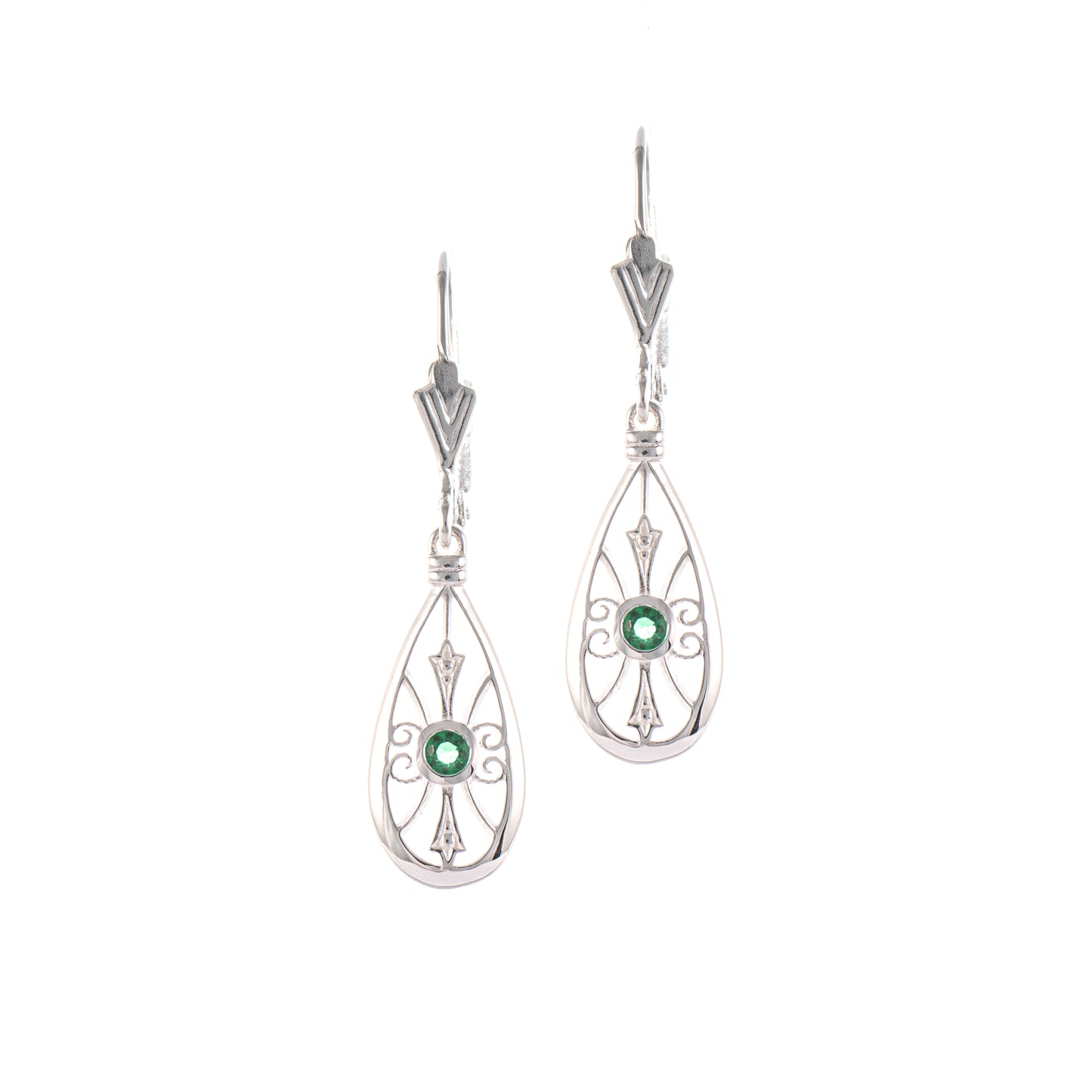 Ohrringe 925 Silber Zirkonia gruen