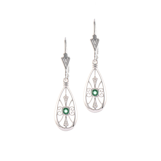 Ohrringe 925 Silber Zirkonia gruen