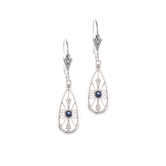 Ohrringe 925 Silber Zirkonia blau