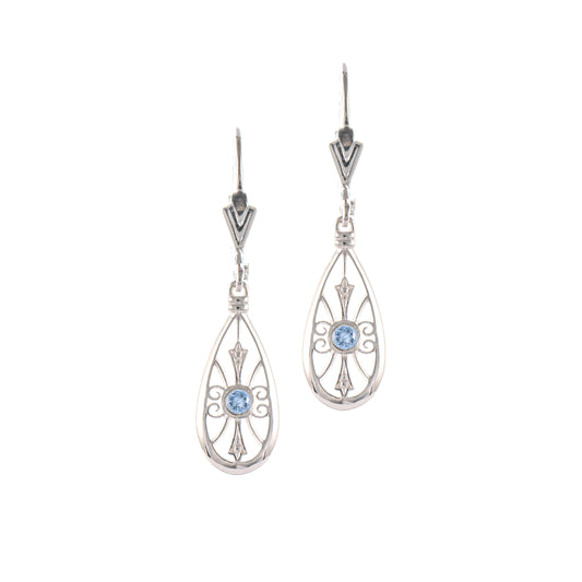 Ohrringe 925 Silber Zirkonia hellblau