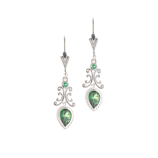 Ohrringe 925 Silber Zirkonia gruen