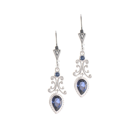 Ohrringe 925 Silber Zirkonia blau