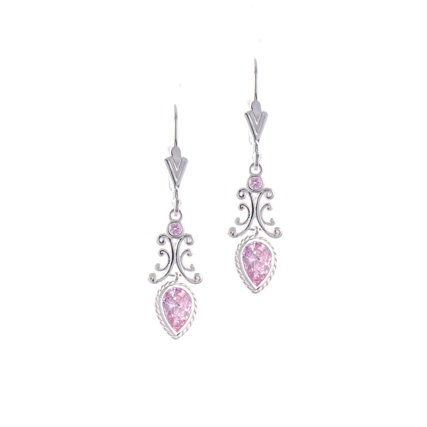 Ohrringe 925 Silber Zirkonia rosa