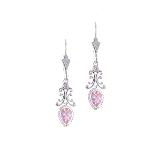 Ohrringe 925 Silber Zirkonia rosa