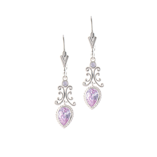 Ohrringe 925 Silber Zirkonia flieder