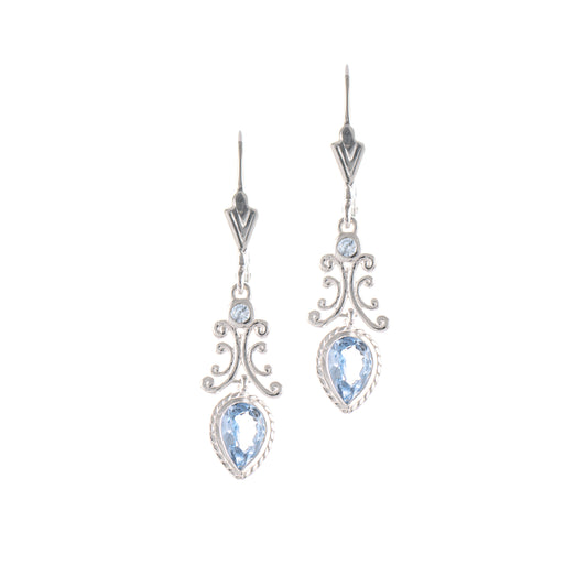 Ohrringe 925 Silber Zirkonia hellblau