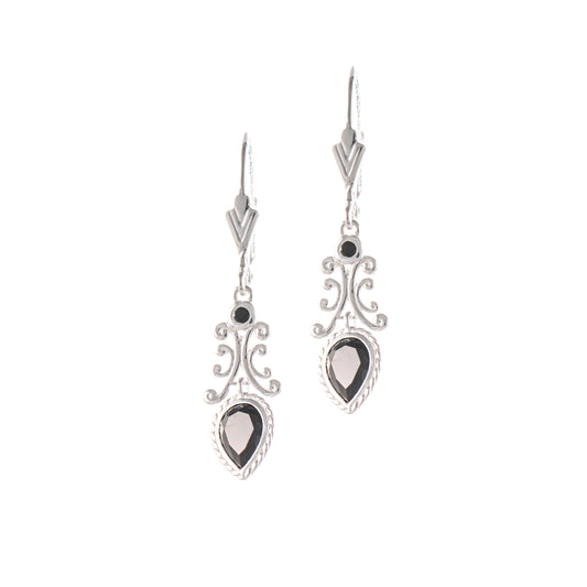 Ohrringe 925 Silber Zirkonia schwarz