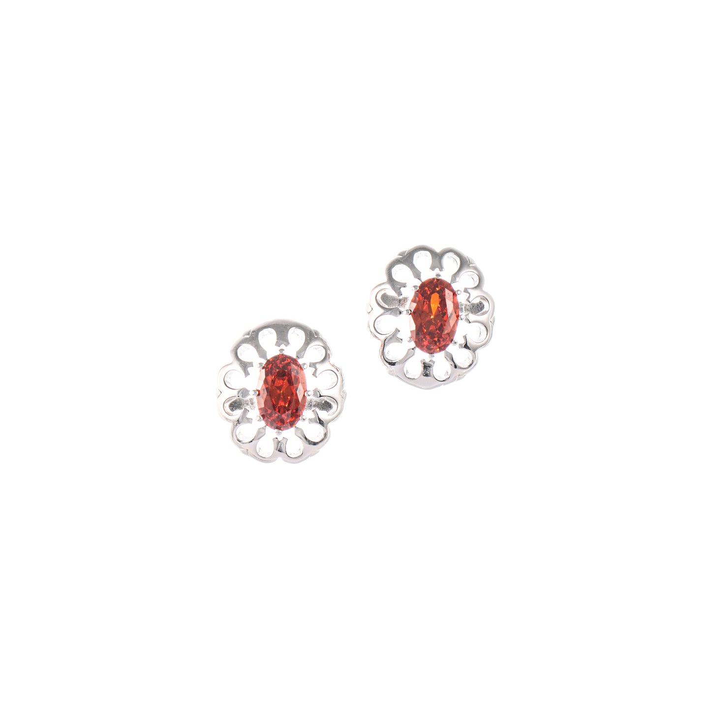 Ohrstecker 925 Silber Zirkonia rot