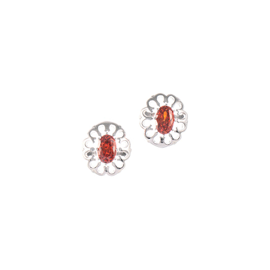 Ohrstecker 925 Silber Zirkonia rot
