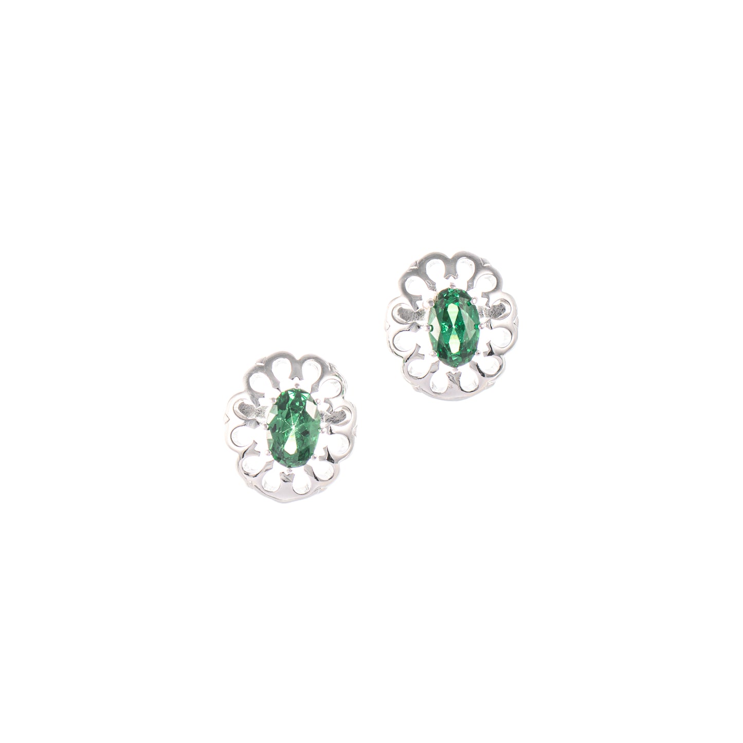 Ohrstecker 925 Silber Zirkonia gruen