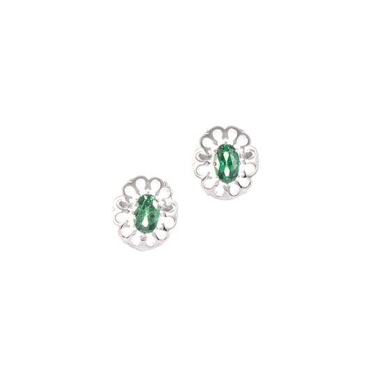 Ohrstecker 925 Silber Zirkonia gruen