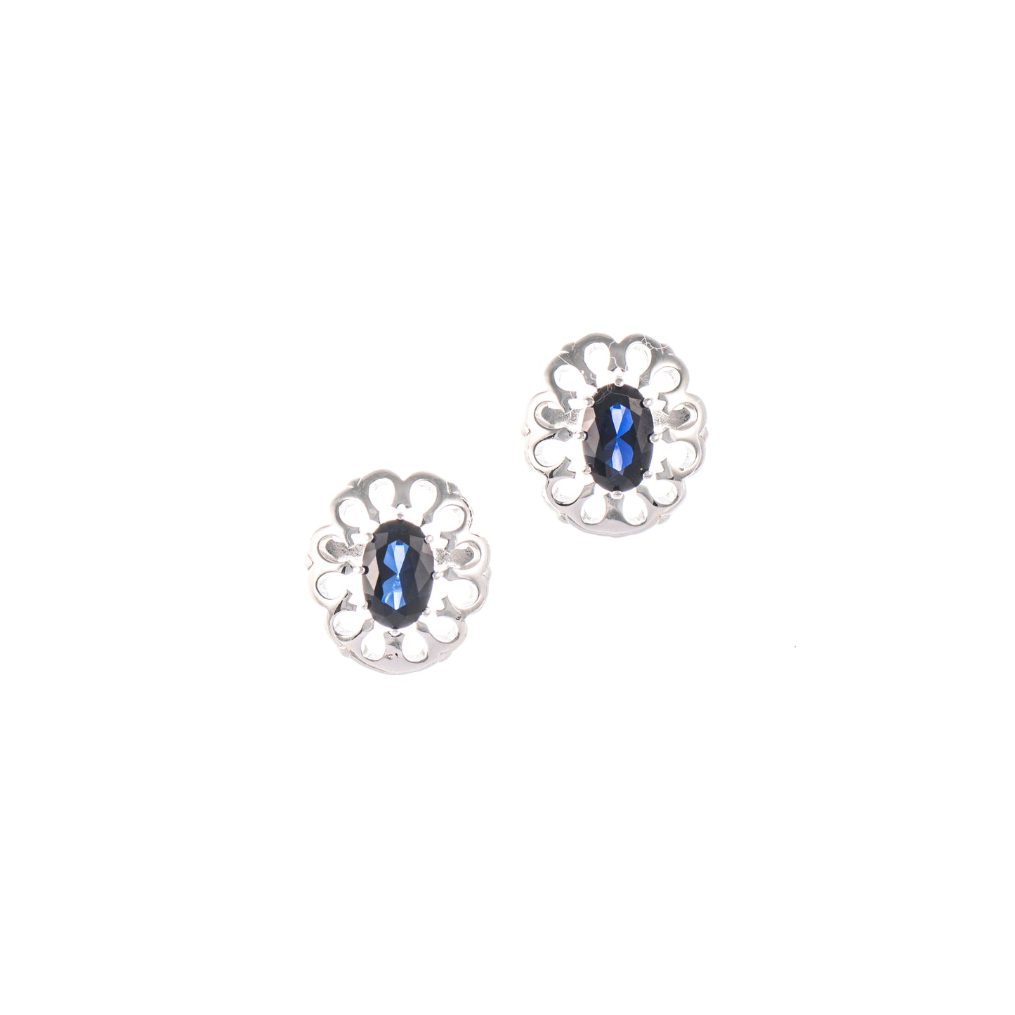 Ohrstecker 925 Silber Zirkonia blau