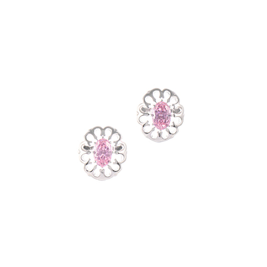 Ohrstecker 925 Silber Zirkonia rosa