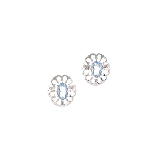 Ohrstecker 925 Silber Zirkonia hellblau