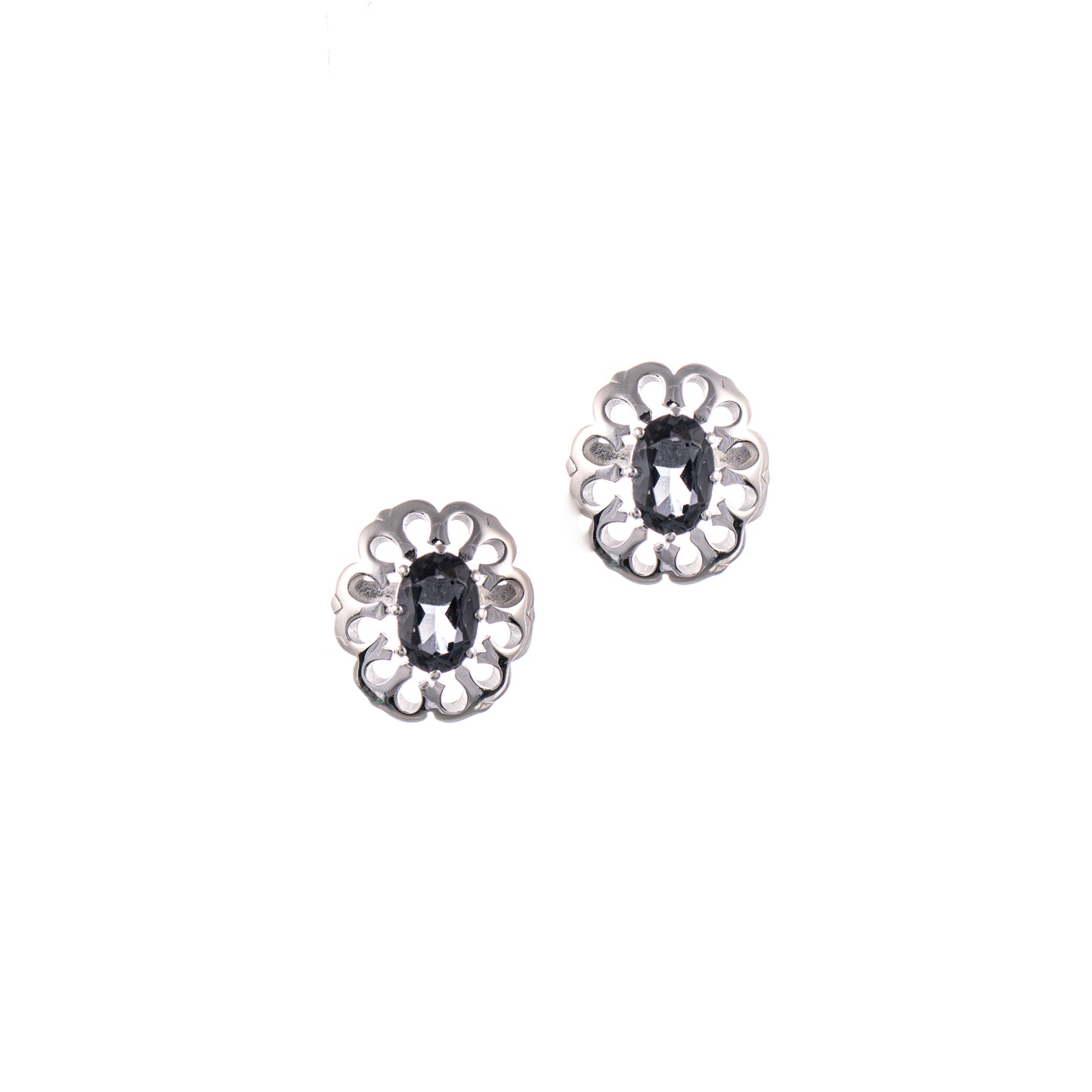 Ohrstecker 925 Silber Zirkonia anthrazit