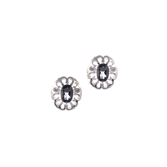 Ohrstecker 925 Silber Zirkonia anthrazit