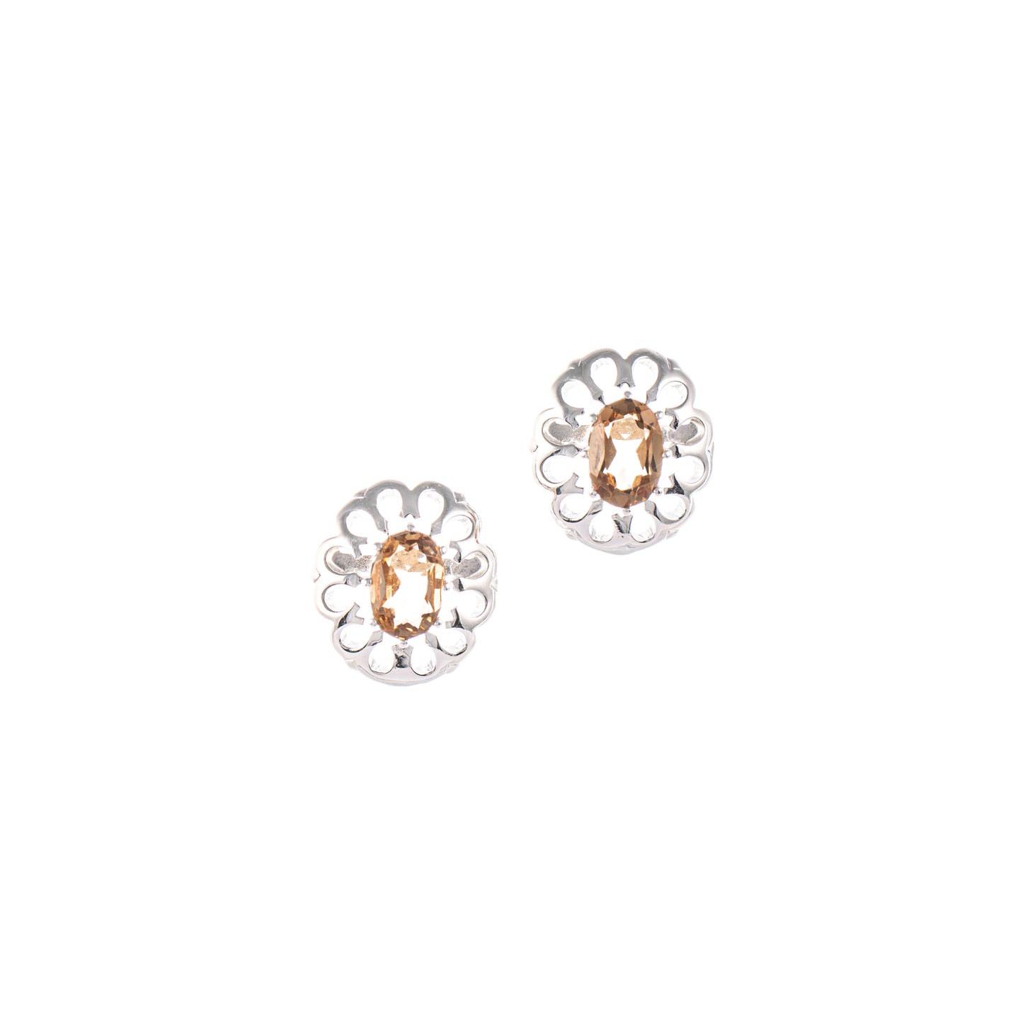 Ohrstecker 925 Silber Zirkonia cognac