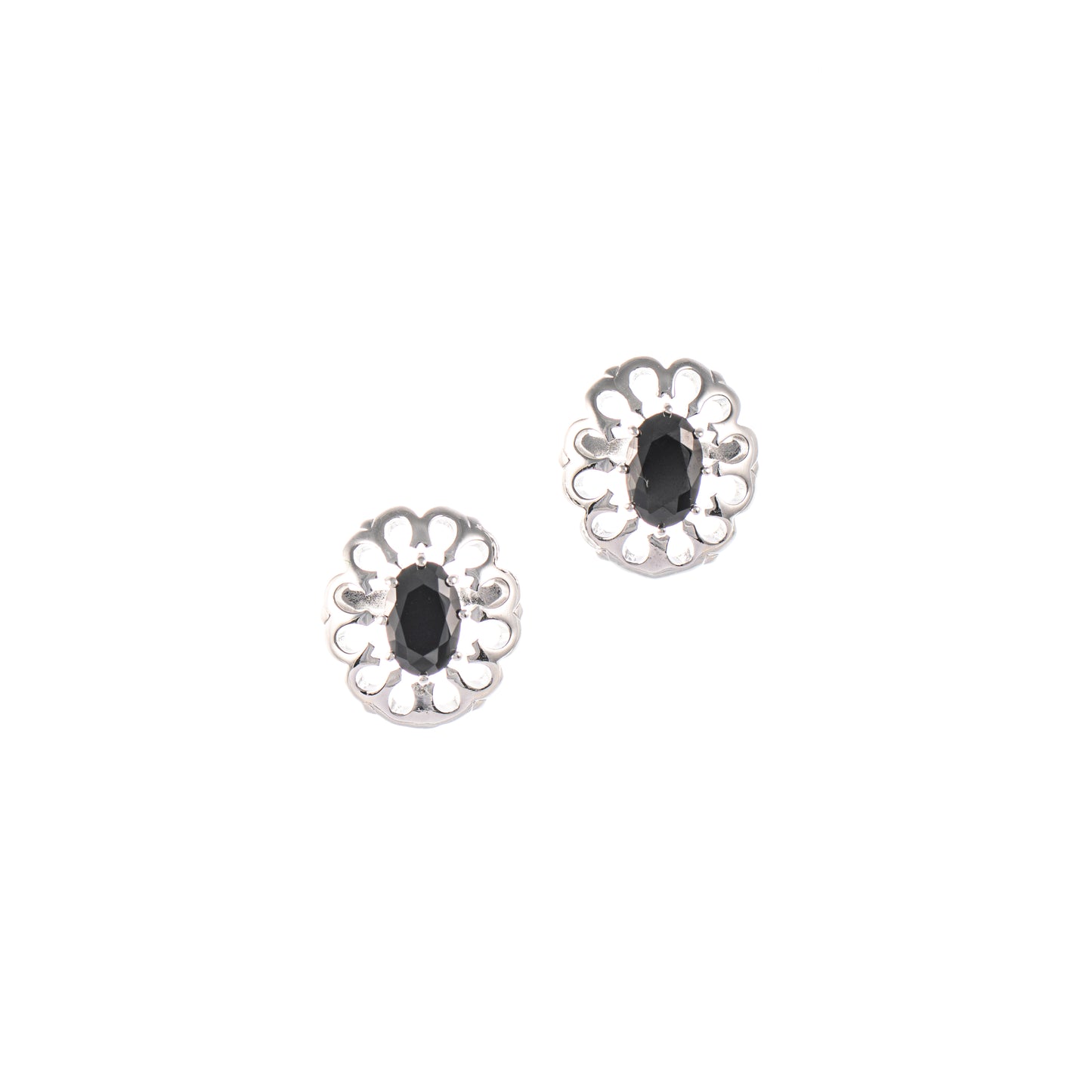 Ohrstecker 925 Silber Zirkonia schwarz