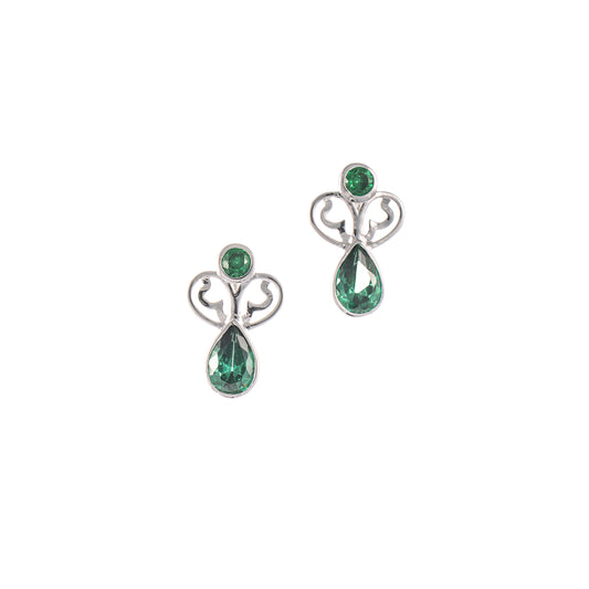 Ohrstecker 925 Silber Zirkonia gruen