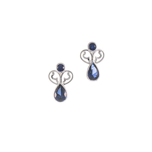 Ohrstecker 925 Silber Zirkonia blau
