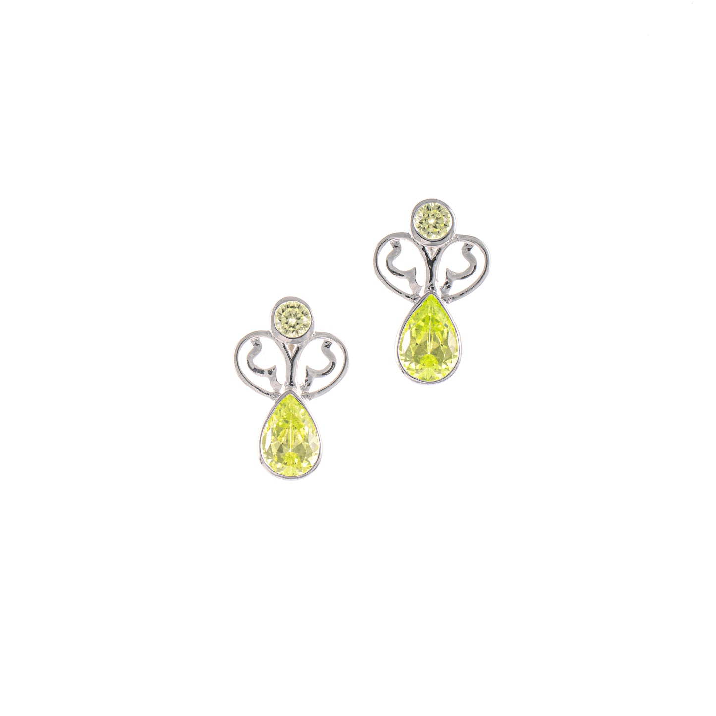 Ohrstecker 925 Silber Zirkonia hellgruen