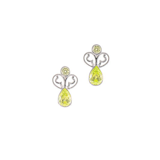 Ohrstecker 925 Silber Zirkonia hellgruen