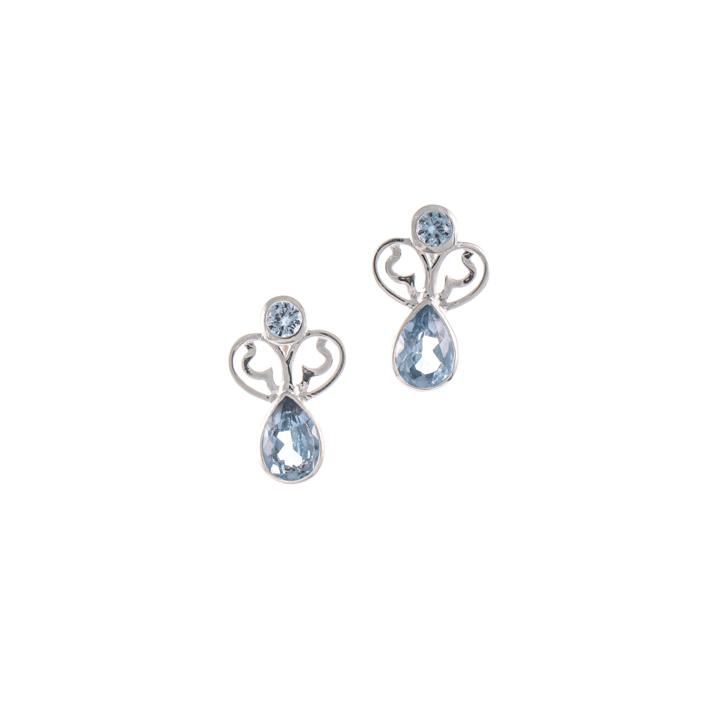 Ohrstecker 925 Silber Zirkonia hellblau