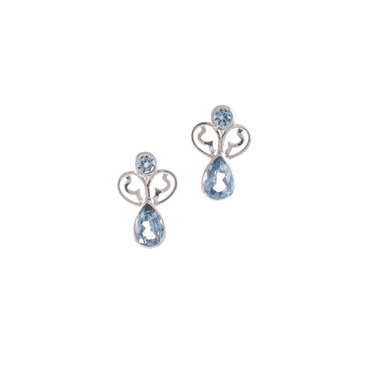 Ohrstecker 925 Silber Zirkonia hellblau