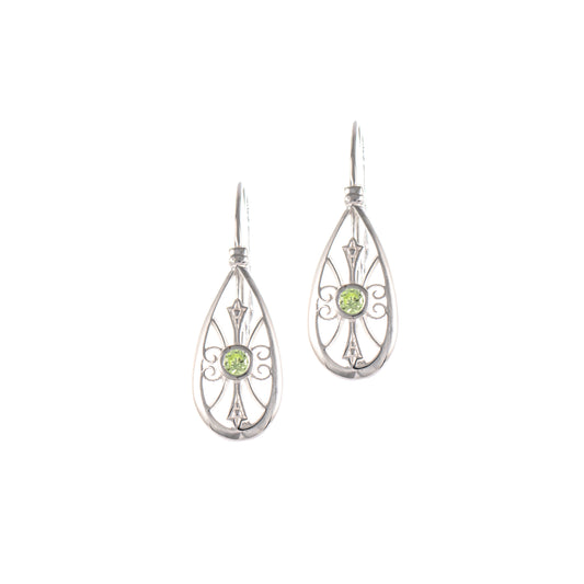 Ohrringe Bouton 925 Silber Zirkonia hellgruen