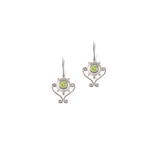 Ohrringe Bouton 925 Silber Zirkonia hellgruen