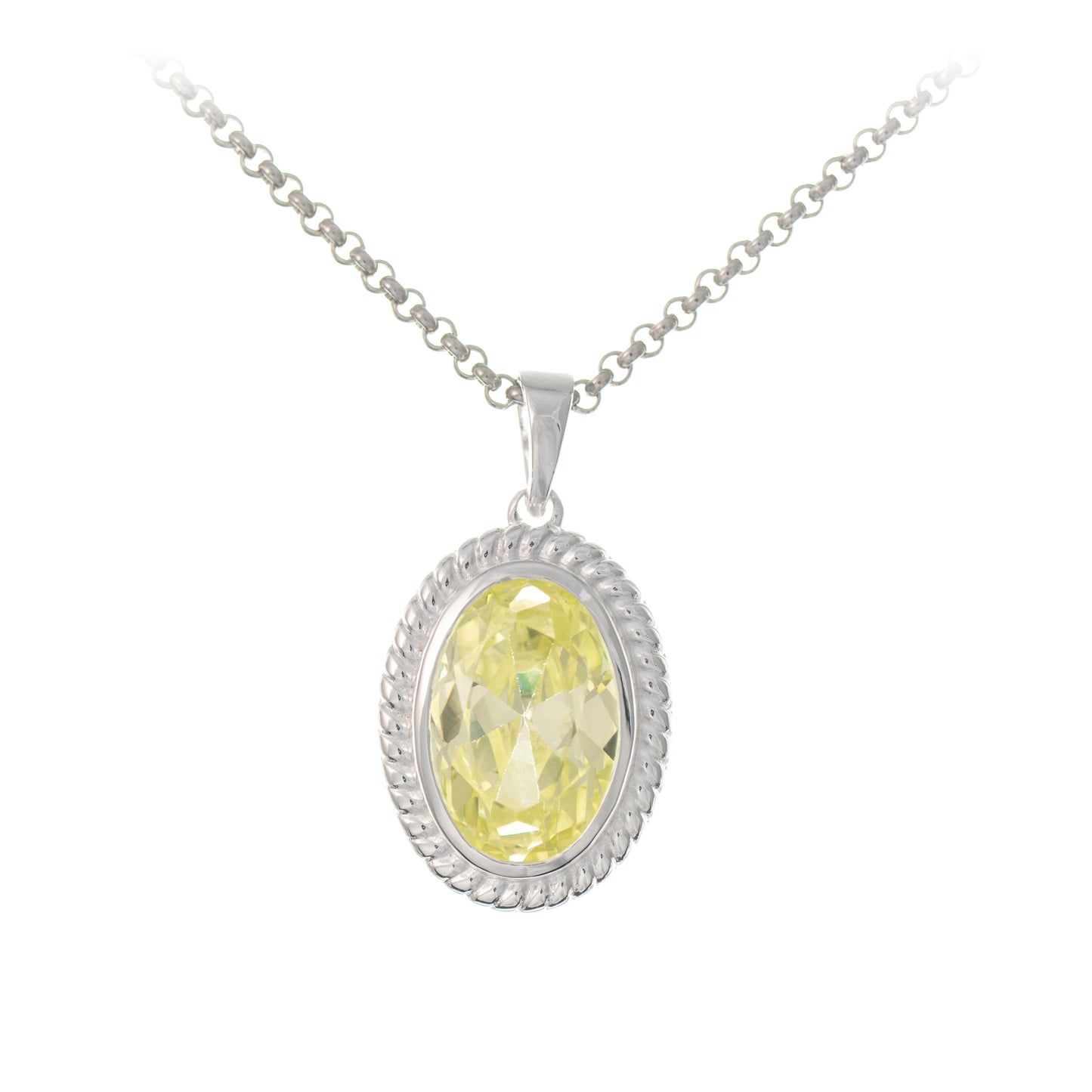 Anhaenger mit Kette 925 Silber Zirkonia hellgruen